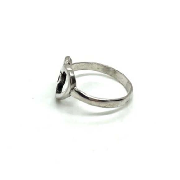 VINTAGE 925 STERLING SILVER DOUBLE HEART OPEN WORK RING DAINTY SZ 5.75 - Picture 6 of 15